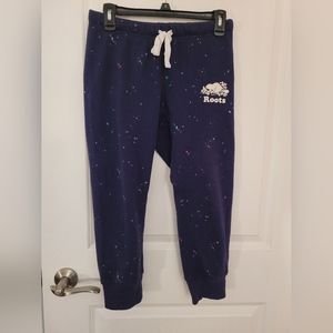 Roots navy paint splatter capris